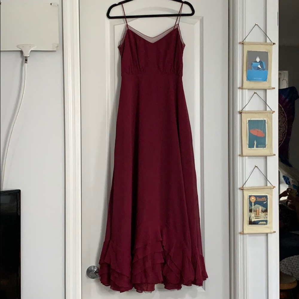 Watters Dove dress in Merlot for BHLDN